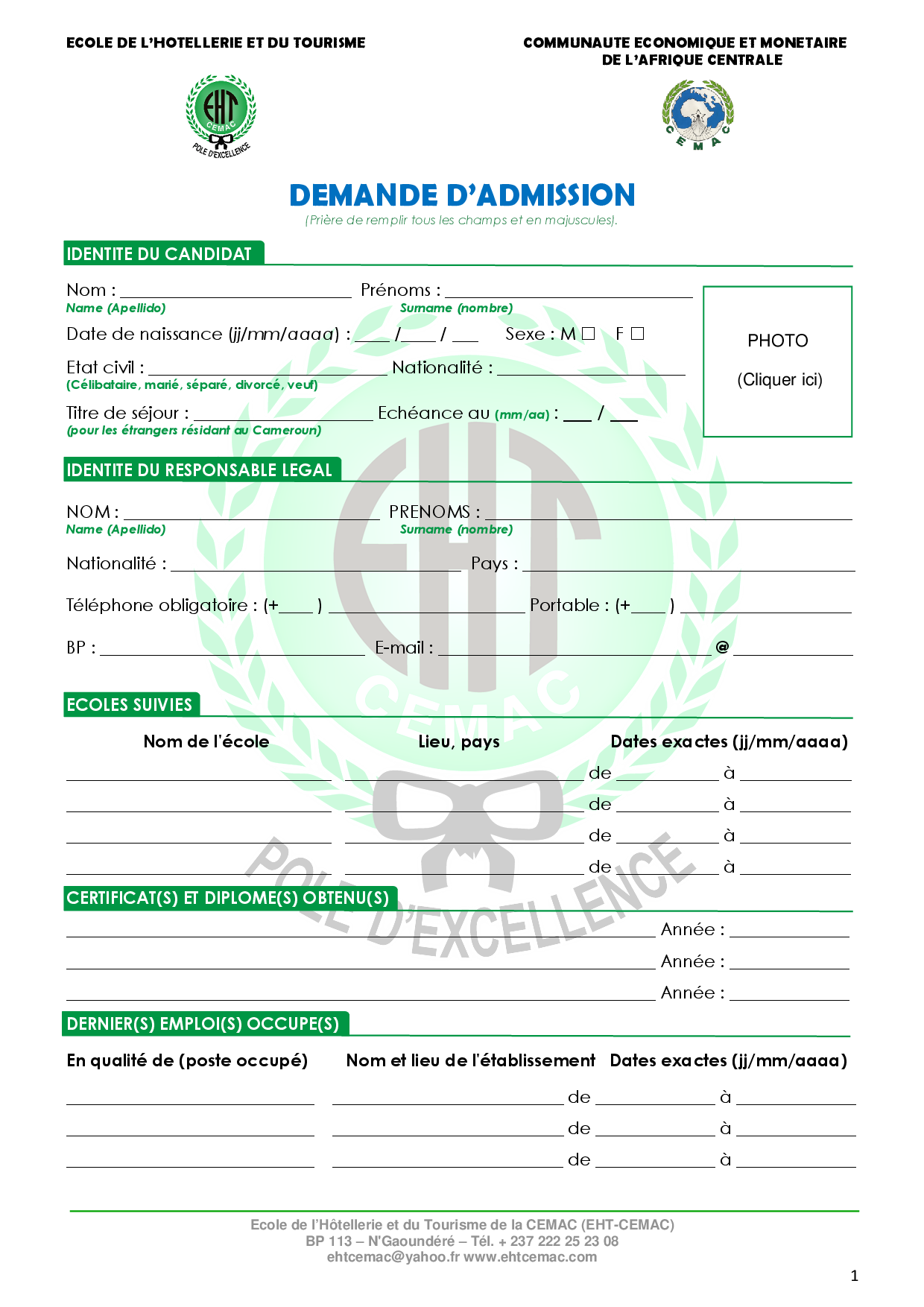 FICHE DINSCRIPTION