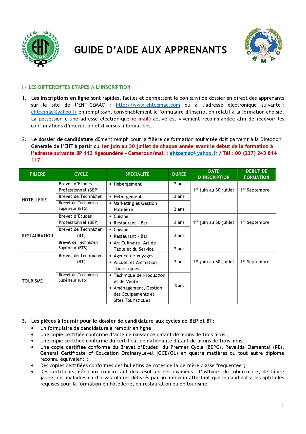 GUIDE DINSCRIPTION